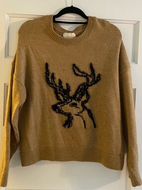 Anthropologie Oh Deer Reindeer Sweater